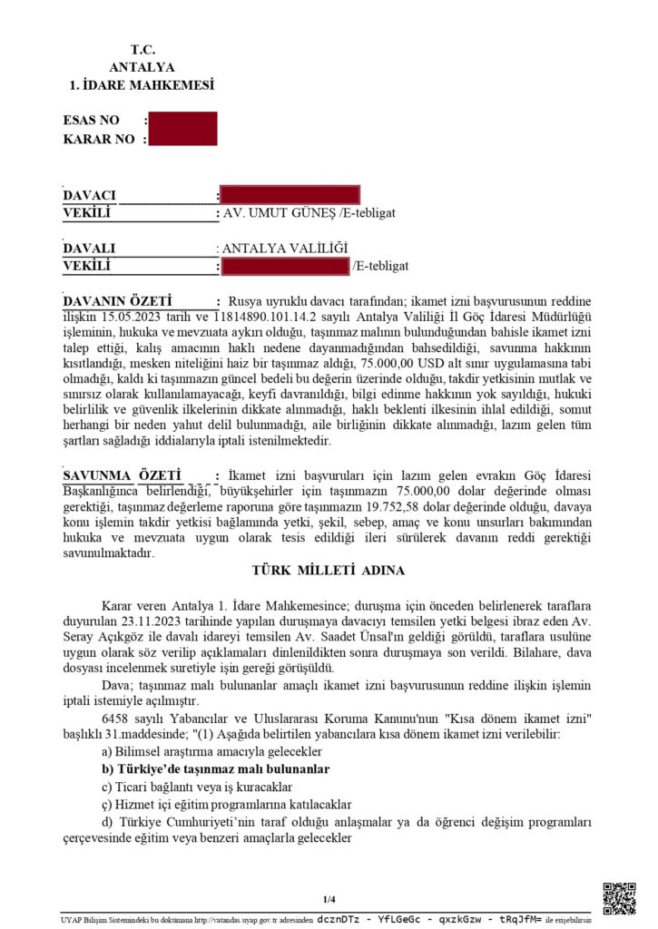 Türkiye’de Gayrimenkul Satın Alarak İkamet İzni Almak İçin Uygulanan 200.000$ Şartı Hukuka Uygun Mudur?