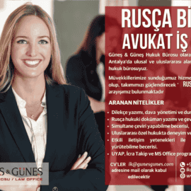 Rusça Bilen Avukat İş İlanı